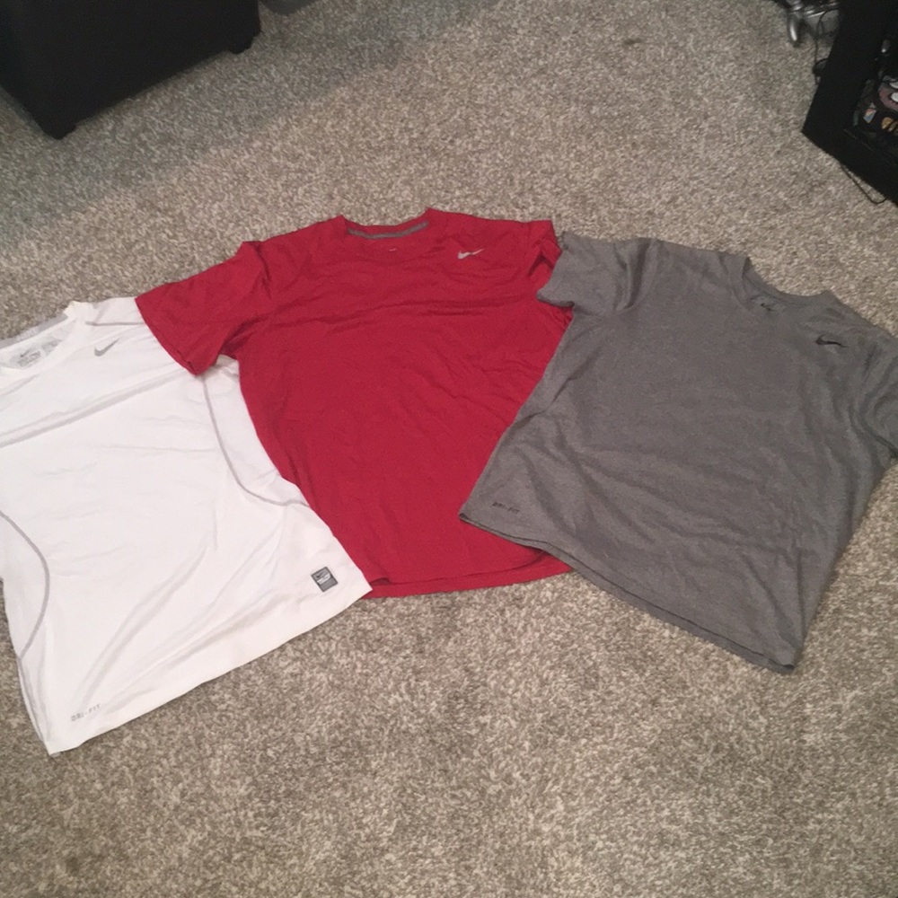 ❗️3️⃣ Nike T-Shirts 2 Dri-Fit & 1 Pro Combat